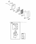 Air Cleaner Carburetor Diagram and Parts List for 050032-0115-B1  Briggs and Stratton Engine